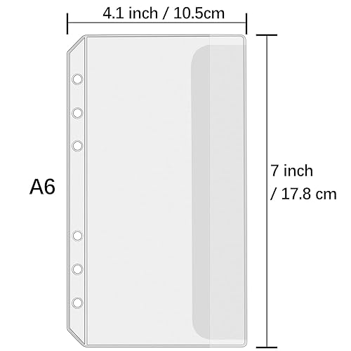 Miniatura 3 de 12 bolsillos para carpetas A6 sin cremalleras, sobres de presupuesto sin cremallera con tapas, bolsa A6 para carpeta de 6 anillos, organizador de