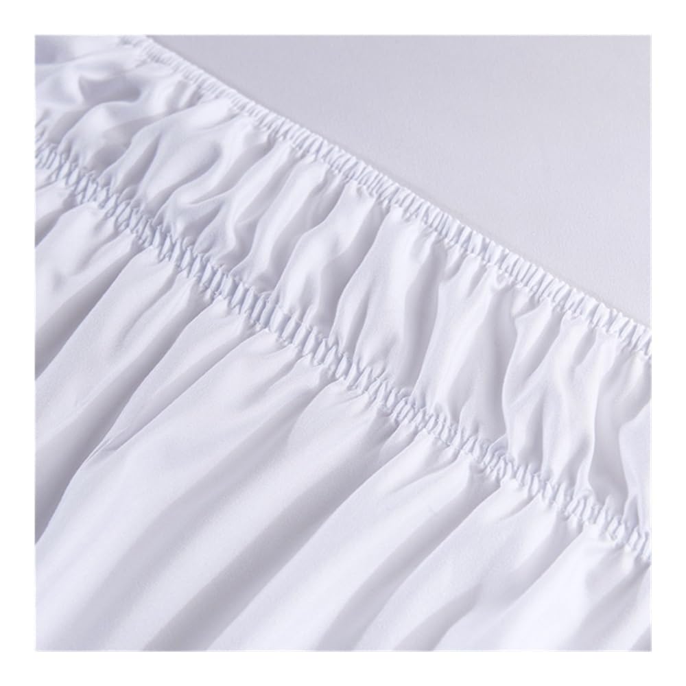 Mantovana giroletto bianca senza superficie elastica, per letto singolo, queen size, king size, facile da mettere e togliere, tessuto per la casa (A, 120 x 200 cm)