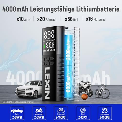Powerbank mit Kompressor Lexin P4 Elektrische Luftpumpe