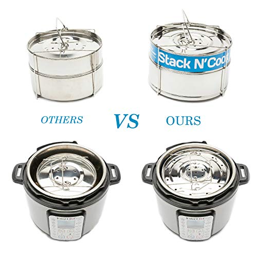 Original Stack N’ Cook Stackable Insert Pans - 6, 8 Qt Electric Pressure Cooker - Accessories for Instant Pot Baking, Lasagna Pan, Food Steamer, Pot in Pot - Interchangeable Lids - Thumbnail 5