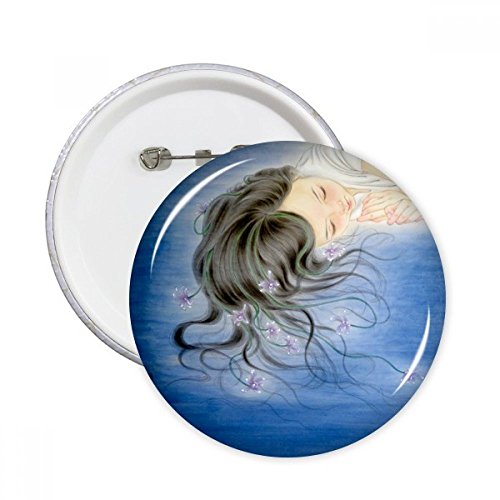 Pins Badge Bouton Orchid au style aquarelle chinoise pour customiser un sac
