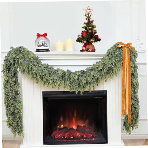 Guirlande de cèdre au toucher réel Noël maison extérieure