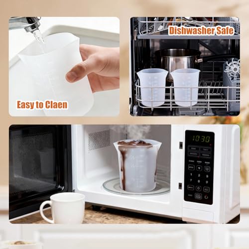 Set de 4 vasos medidores de silicona 350 ml miniatura 7