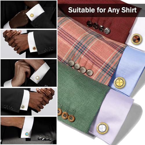 Mancuernillas doradas para hombre TAIGRAMA miniatura 2