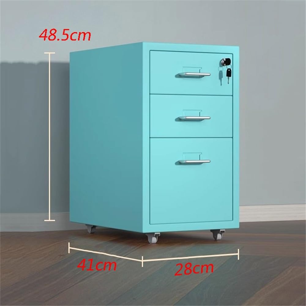 Platzsparend 1,2 mm Dicker Stahlschrank, multifunktionaler Lagerschrank, Büro-Aktenschrank, Schrank mit Mehreren Schubladen, Datenspeicherschrank(Weiß)