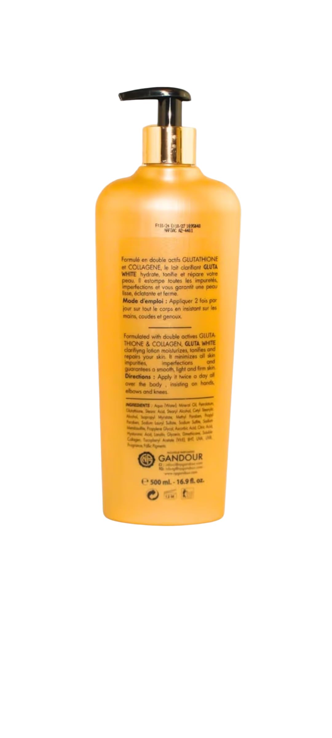 Gluta white Glutathione & collagen body lotion with vitamin C & E 500. Ml. : Beauty & Personal Care