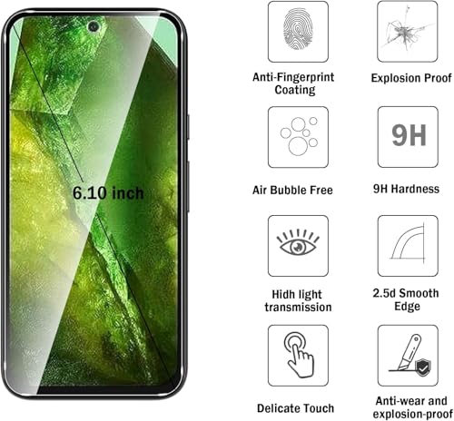 Image of SHILD - ( 2 Pack - Perfect - Fits Design Google Pixel 8a Screen Protector, Tempered Glass with Easy Installation for Pixel 8a, Military-Grade Protection, Ultra Tough, Scratch Resistant