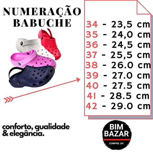 Babuche Sandalia Kemo CROCS Feminino King 911 Chinelo Clássico Eva (33/34, ROSA)