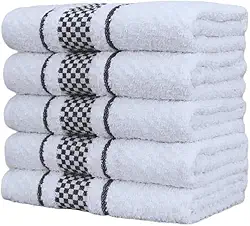 Kit 05 Panos de Prato Atoalhados 100% Algodão - Gourmet, Felpudos, Premium, Toalhas de Pia e Cozinha (preto)