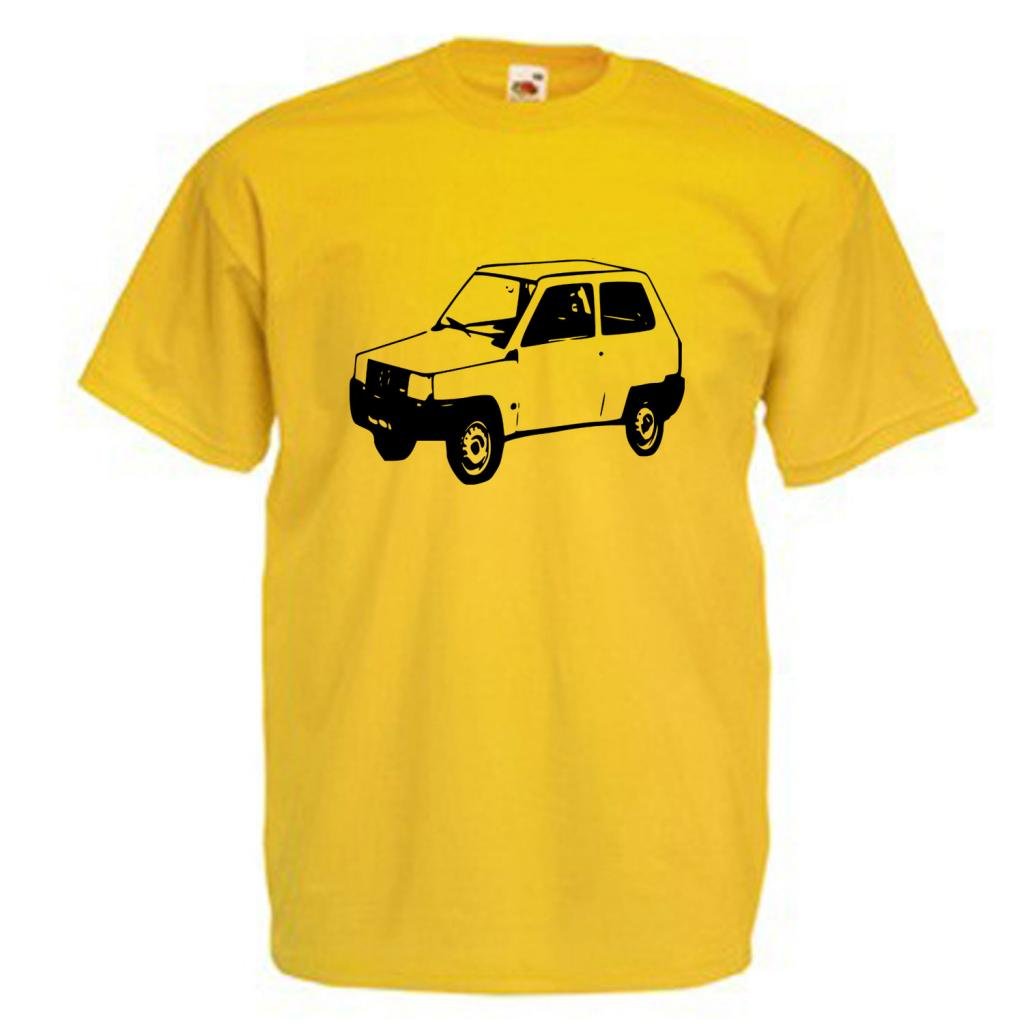 Shaniztoons Men's Yellow Fiat Panda T Shirt Medium