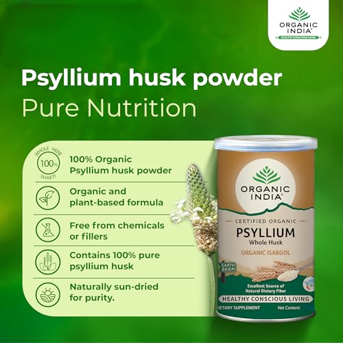 Image of Organic India Psyllium Whole Husk || Isabgol || 100 grams (Pack Of 2)