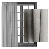 LEINENARTIGES MATERIAL - Verzaubern Sie doch auch Ihre Fenster mit diesen edlen und stilvollen Kräuselbandgardinen. Der tolle Gardinenschal ist blickdicht, lässt aber genügend Licht durch um Ihre Räume nicht abzudunkeln. Erhältlich im 1er oder 2er Set.