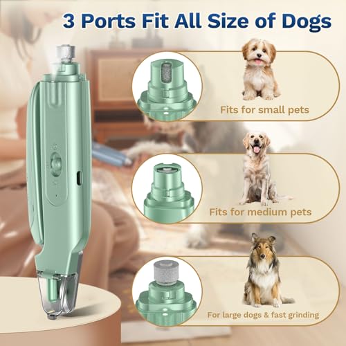 Image of 2-in-1 Dog & Cat Nail Clipper with Grinder - Dual Highlight LED Reduce Over-Trimming, Long Battery Cordless USB-C Rechargeable, Safety Lock & Catcher Cap, Quiet Home Grooming for Small Large Pets