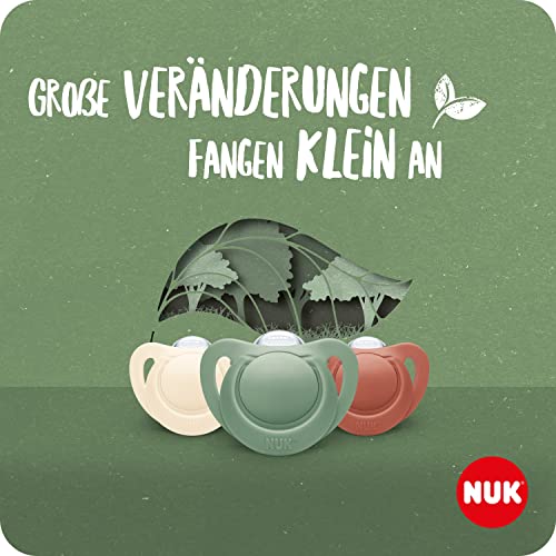 NUK for Nature Babyschnuller | aus nachhaltigem Silikon | kiefergerechte Form | BPA-frei | 6-18 Monate | beige | 2 Stück – Ansicht 6