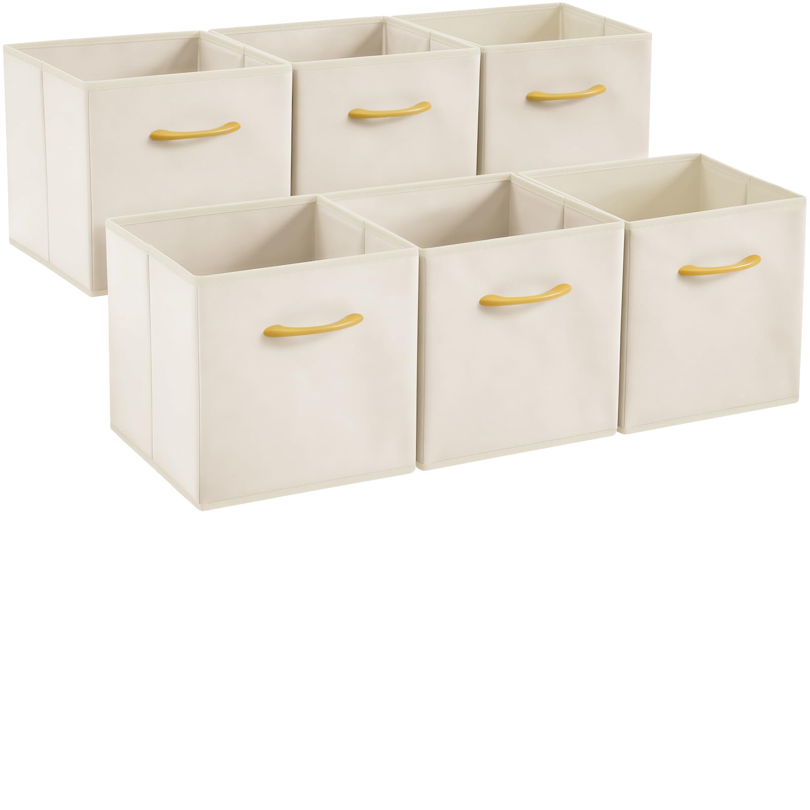 Collapsible Fabric Storage Cubes, Pack of 6 Foldable Boxes with Handles