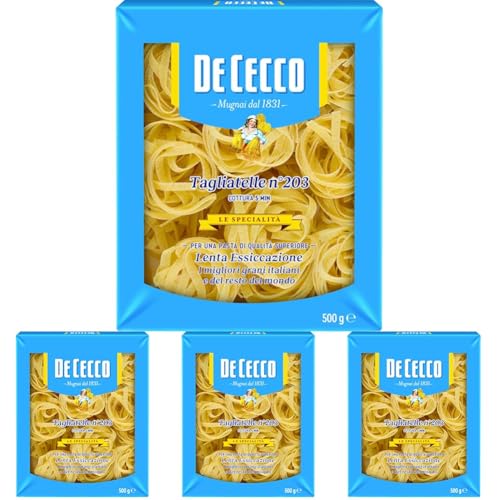De Cecco Pasta Tagliatelle Nidi Semola 500 g (Paquete de 4)