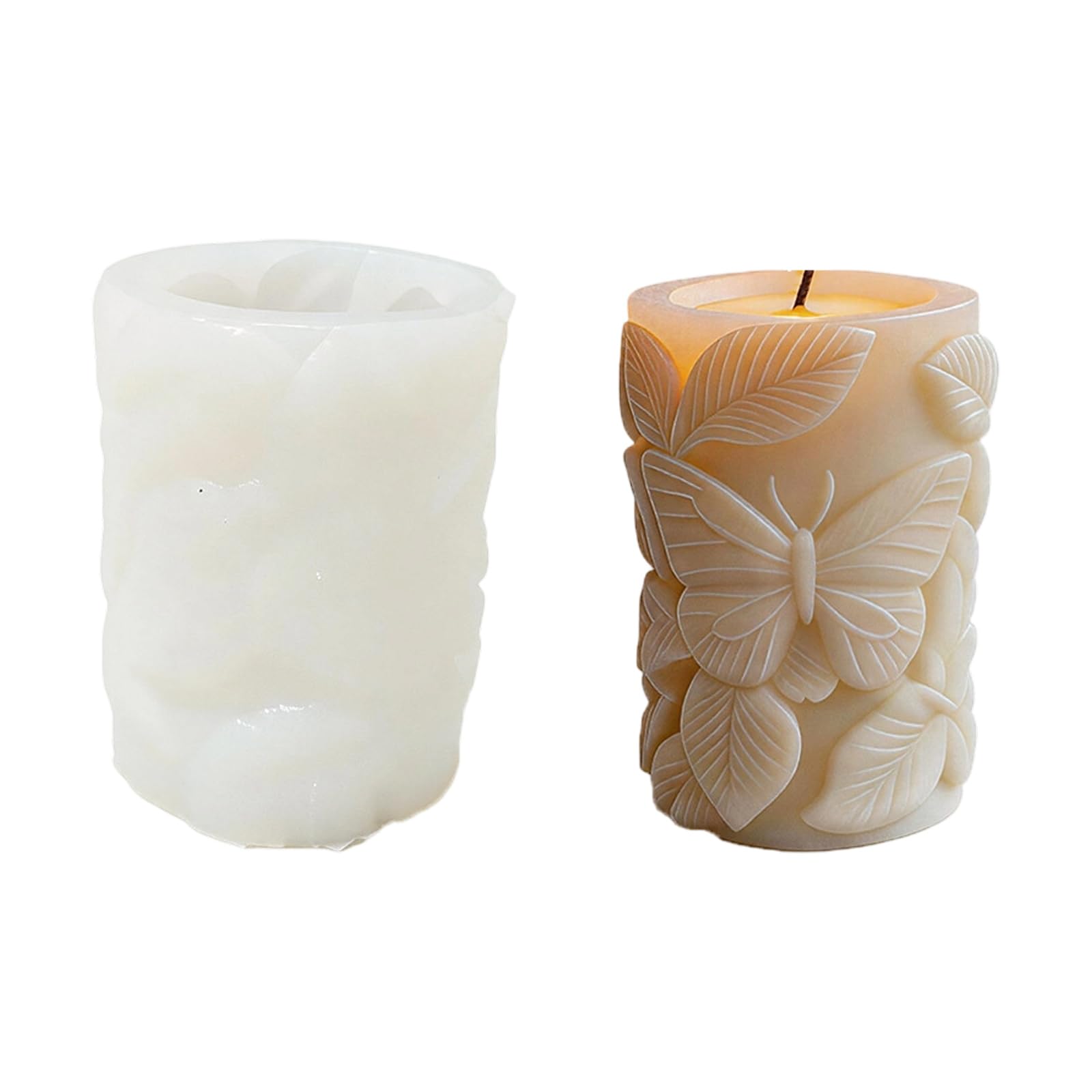 VlHpnpe Carving Cylinder Silicone Molds Hedatproof Easy Demold for Soap Home Decoration Cylindrical Cast
