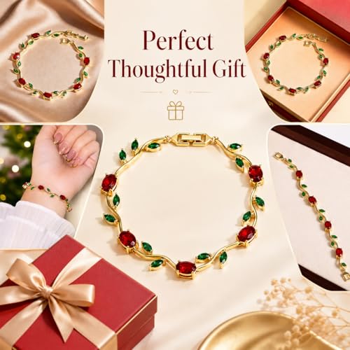 Image of Shining Diva Fashion Tulip Bracelet for Women, Floral Crystal, Anti Tarnish Jewellery Stylish Bracelet Gifts for Girls