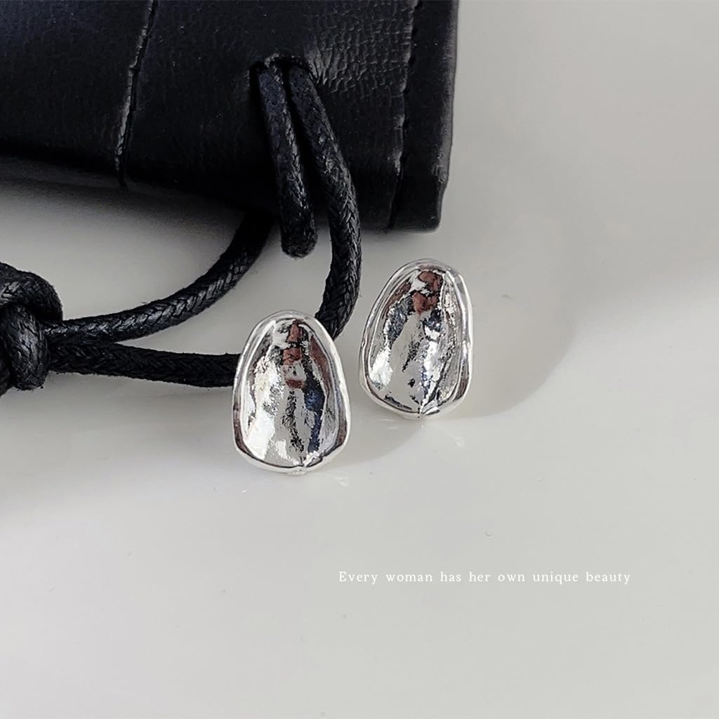 Fluid Form Stud Earrings for Women Sustainable 14K Gold/White Gold Real-Gold-Plated Recycled Brass Hypoallergenic 925 Sterling Silver Posts PVD Coated Modern Ethical Craft Jewelry - Image 2