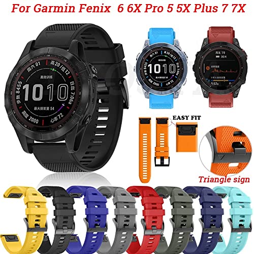 Correa de silicona de 22mm de alta resistencia para Garmin Fenix 5 Plus y Fenix 7 2