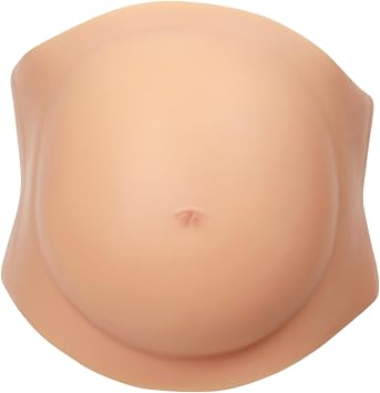 Pregnant Belly Realistic, Silicone Pregnancy Belly for Costume & Photo Props Adjustable Faux Bellies with Soft Skin-like Feel
