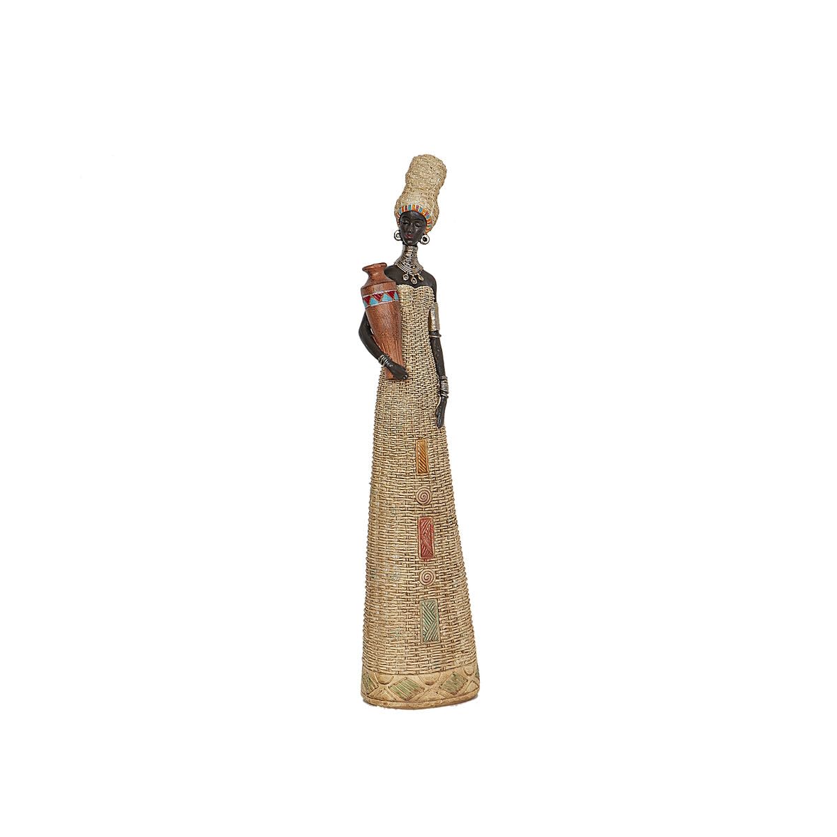 Romimex Decorative Figure Multicolor African Resin Vase 11 x 46 x 8 cm