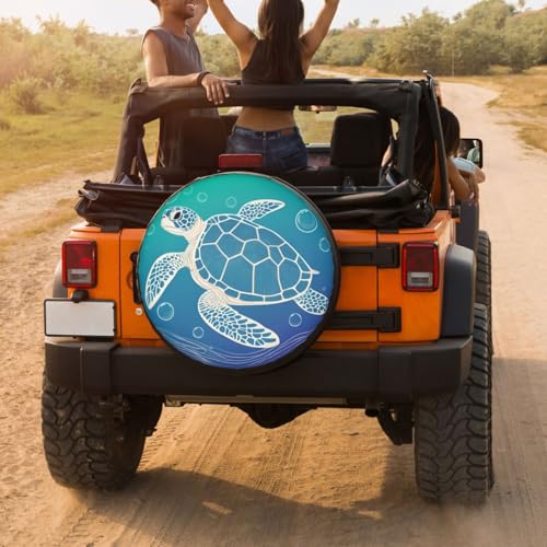 Image of Delerain Turtle Spare Tire Covers for RV Trailer SUV Truck and Many Vehicle, Wheel Covers Sun Protector Waterproof, (14 Inch for Diameter 23 inch-27 inch)