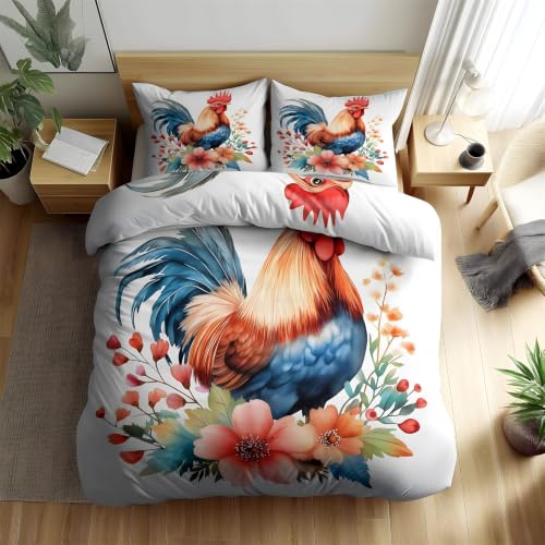 Housse de couette 90x190 cm zippée motif floral pour un lit sans plis - 2