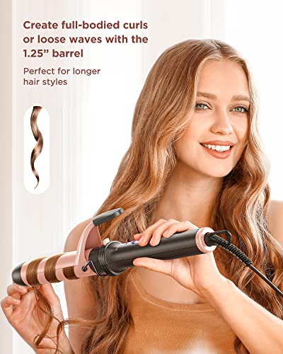 Wavytalk JDL-320N1 5 In 1 Curling Iron Set With Curling Brush And 4 Interchangeable Ceramic Curling Wand (0.35"-1.25"), Instant Heat Up, Dual Voltage Hair Curler thumb #5