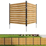 Breezestival 2 Panels Wood Privacy Screen, 41' x 38' No-Dig Outdoor Air Conditioner Fence Trash Cans, Weather-Resistant Wooden Sectional Fencing for Garden, Patio, and Backyard Privacy