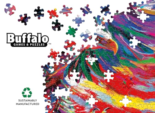 Rompecabezas de 500 piezas Buffalo Games - Águila de la Libertad para adultos | Arte de Blend Cota, hecho en EE.UU., cartón reciclado, incluye póster a tamaño real miniatura 6