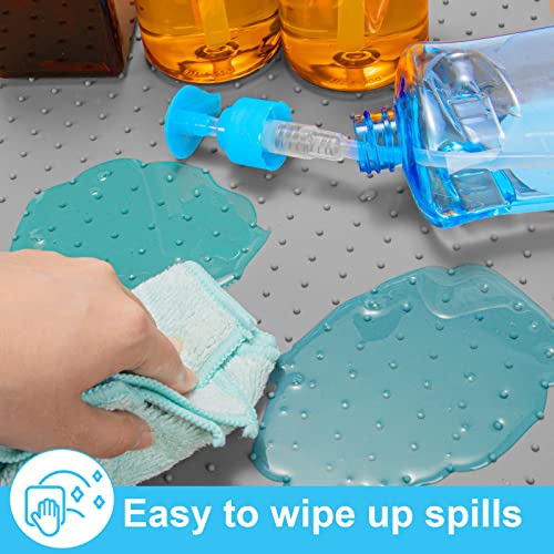 Dirza 34\" x 22\" Under Sink Mat for Kitchen Waterproof Flexible Silicone Under Sink Tray For Drips, Leaks, Spills,1\" Height Hold up to 3.3 Gallons of Water Gray
