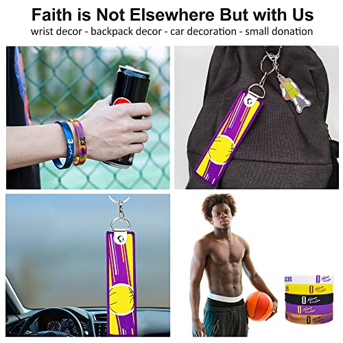 Rw-Westbrook Silicone-Bracelet Russell-Keychain La-Lakers-Basketball-Pendant, #0 Westbrook Signature Quotes Rubber Wristbands For Men, Basketball Sports Wristbands Boys Gifts For Russell Fans (7-Pack) #TOP1