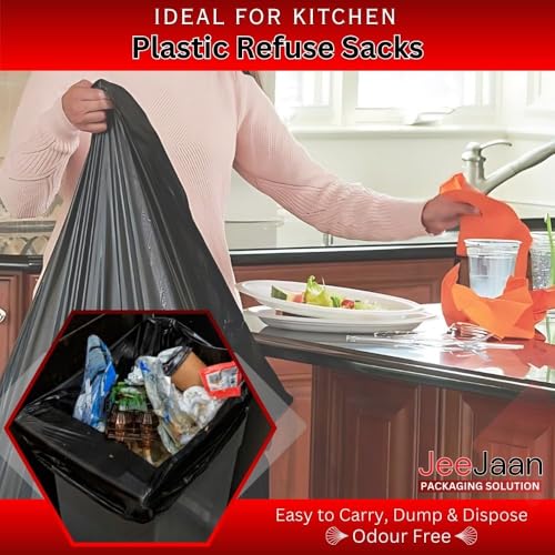 JeeJaan® 200 Large Bin Bags Heavy Duty Black Refuse Sacks for Household Garbage 80L Capacity Strong Black Bin Liners for –Rubbish Garbage Bags - (18" x 29" x 39") 6 JeeJaan® 200 Large Bin Bags Heavy Duty Black Refuse Sacks for Household Garbage 80L Capacity Strong Black Bin Liners for –Rubbish Garbage Bags - (18" x 29" x 39") - Image 6