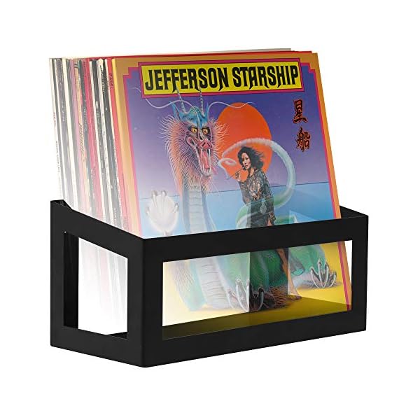 Hudson Hi-Fi Wall Mount Vinyl Record Storage 25-Album Display Holder