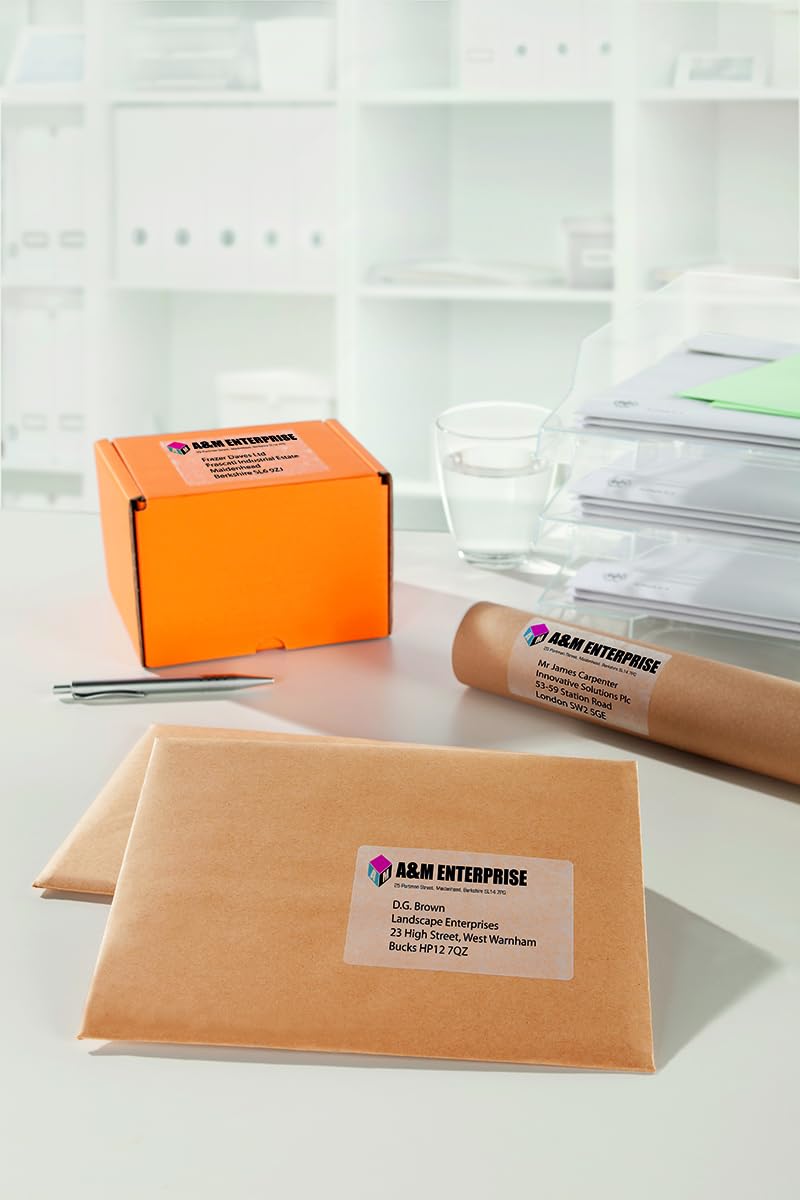 Avery J8563-25 - Etiqueta autoadhesiva (Transparente, 9,91 cm, 3,81 cm, Poliéster) (Importado)