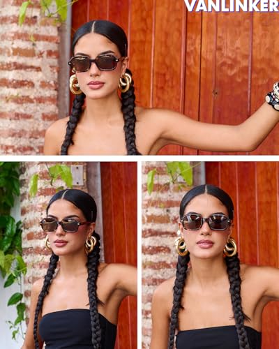 VANLINKER Retro Square Polarized Sunglasses for Women Men Vintage Rectangle Shades VL98322