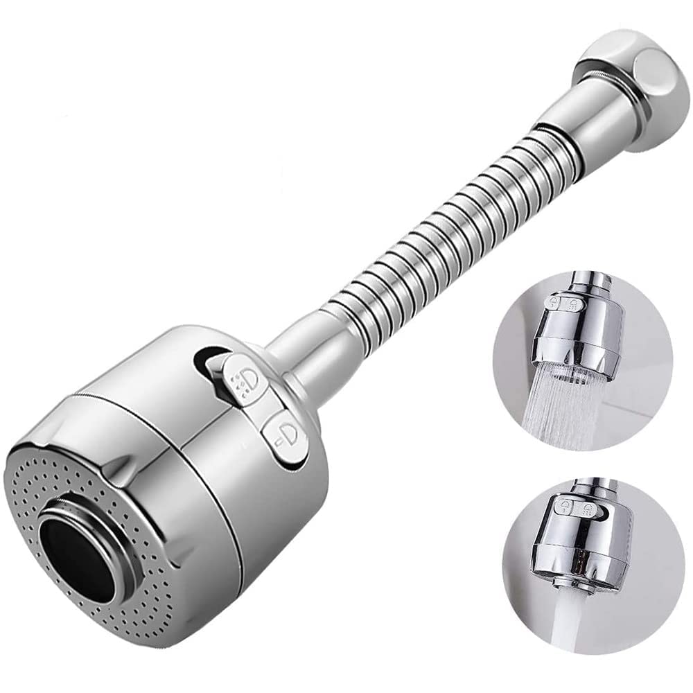 Bletilla Stainless Steel Flexible 360 Degree Rotating 2 Modes Water Saving Faucet | Faucet for Kitchen Sink | Water Faucet Sprayer, Flexible Tap Extension for Kitchen Sink (Silver) (B0BPXT8LT7) Amazon Price History, Amazon Price Tracker