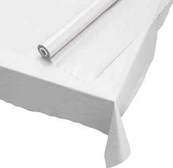 Hoffmaster Paper Tablecover Roll | Thick and Durable, Disposable, Bright White Cover, Roll Design is Quick and Easy to Use, Quickly Change Table Cover, 260045