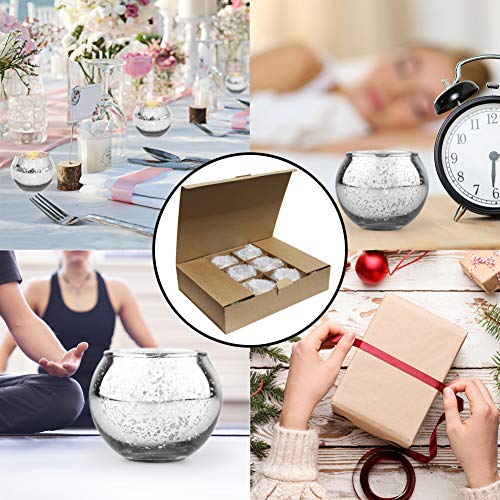 Shmilmh Round Silver Votive Candle Holders, Set Of 24 Mercury Glass Tealight Candle Holders, Tea Candle Holder Bulk With Speckled For Table Centerpiece, Wedding Decoration, Party, And Home Decor #TOP1