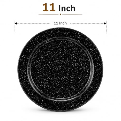Image of Melvio By Malti Black Granite 3 Piece Dinner Plate | Melamine Dinnerware Set, Premium Dinner Set Crockery Plates Bowls Tableware for Home Dining Kitchen