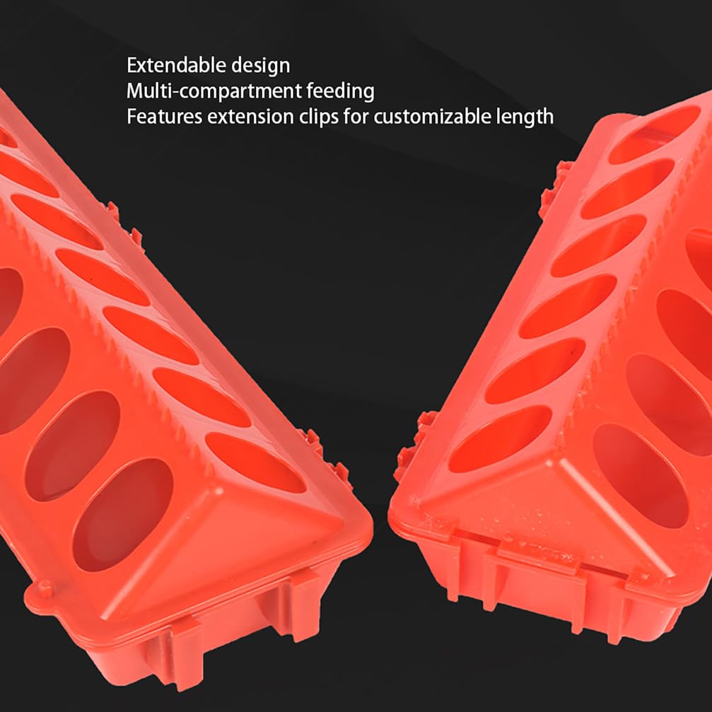 Comedero Abatible para Pollos Comederos para Patos De Exterior Gallineros Comederos Y Bebederos Pollos, Palomas, Patos Y Codornices Pequeños Sin Desperdicio,Rojo,L81.5*H7.5*W20