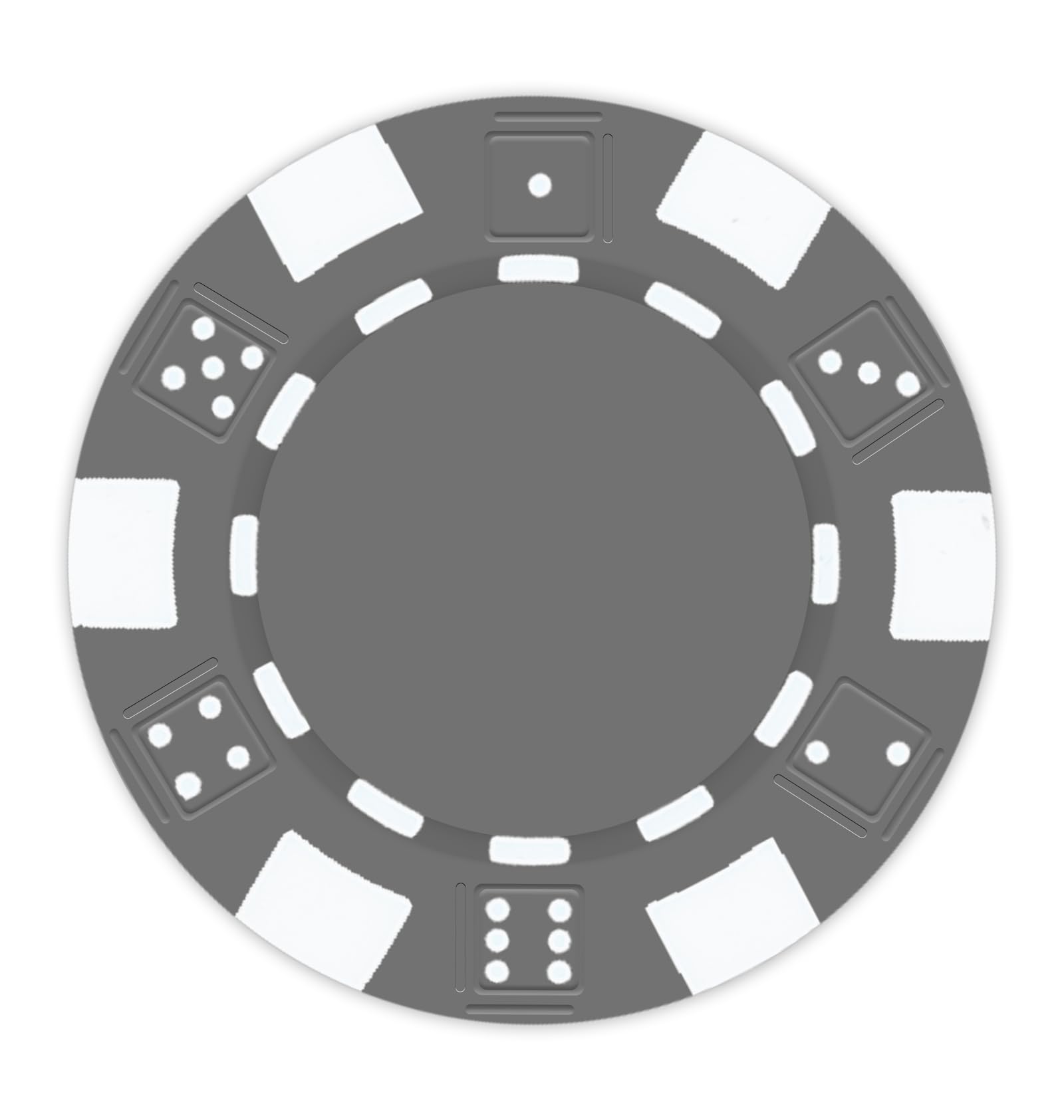 DA VINCI 100 Clay Composite Dice Striped 11.5 gram Poker Chips, Blank Gray Chips for Direct UV Print or Hot Stamping (Gray)