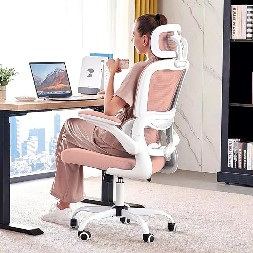 Best Ergonomic Desk Chair Under $500 for Comfort and Support 5 TRALT Office Chair Ergonomic Desk Chair, 330 LBS Home Mesh Office Desk Chairs with Wheels, Comfortable Gaming Chair, High Back Office Chair for Long Hours (Pink)