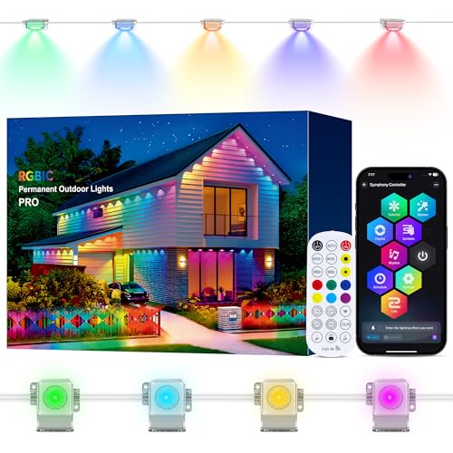 Circlio 45M 90LED Illuminazione Permanente per Esterni, Intelligenti RGBIC Illuminazione con Controllo App e Telecomando, IP67, Oltre 60 scene Modalità, Luci Natale per feste Decorazioni Quotidiane
