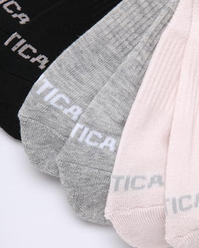 Image of Nautica Womens Quarter Socks Athletic Cushion Moisture Wicking Socks 6 Pack | Stretch Performance Dri-Motion Fabric, Cushioned with Arch Support, Breathable Mesh Panels, Quarter Cut, Shoe Size 4-10