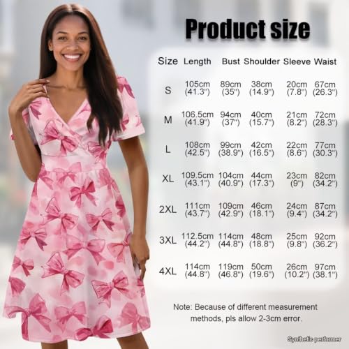 Image of Women's Summer Dresses Short Sleeve Formal Dresses with Pockets
