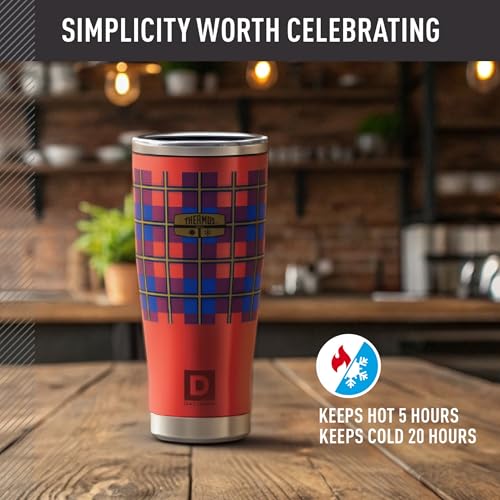 Image of THERMOS + Duke Cannon, Stainless Steel Tumbler with Slide Lock, 18 Ounce, Rise & Grind