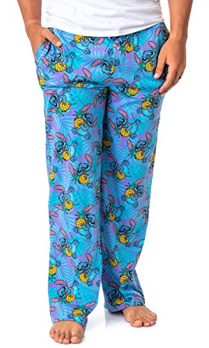 Disney Mens' Lilo & Stitch Character Pineapple Sleep Pajama Pants