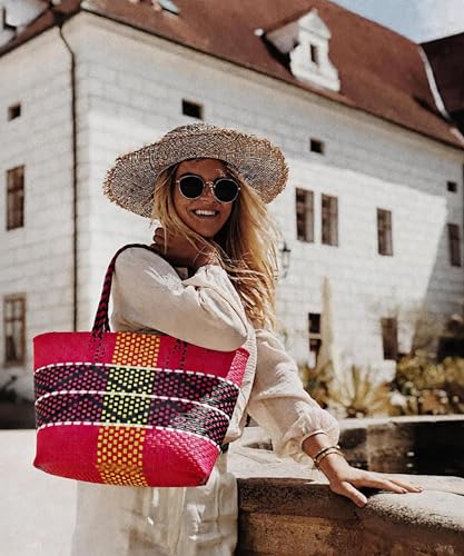 Bolso Tote tejido a mano para mujer miniatura 6
